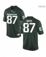 Youth Michigan State Spartans NCAA #87 Jahz Watts Green Authentic Nike Stitched College Football Jersey XN32H74BU